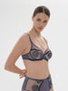 Intrigue Full Cup Plunge Bra - Cinder Blue
