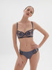 Intrigue Half Cup Bra - Cinder Blue
