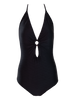Charmer Double Ring One Piece Swimsuit - Black