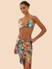 Calypsa Cotton Dobby Trim Sarong - Flowers Print