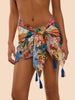 Calypsa Cotton Dobby Trim Sarong - Flowers Print