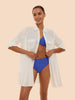 Charmer Cotton Diamond Button Through Shirt - White