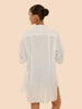 Charmer Cotton Diamond Button Through Shirt - White