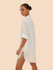 Charmer Cotton Diamond Button Through Shirt - White