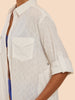 Charmer Cotton Diamond Button Through Shirt - White