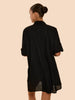 Charmer Cotton Diamond Button Through Shirt - Black