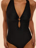 Charmer Double Ring One Piece Swimsuit - Black