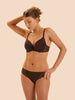 Caresse 3D Plunge Contour Bra - Brown Cocoa
