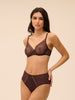 Comete Moulded Underwire Bra - Dark Brown