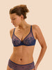 Delice Full Cup Plunge Bra - Blue Rainbow