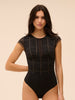 Desiree Short Sleeve Bodysuit - Black