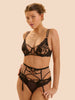Fantasme Underwire Plunge Bra - Black Tattoo