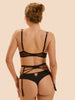 Fantasme Underwire Plunge Bra - Black Tattoo