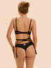 Fantasme Underwire Plunge Bra - Black Tattoo