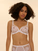Intrigue Full Cup Plunge Bra - White
