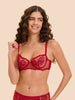 Intrigue Half Cup Bra - Opera Red