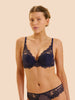 Passion Triangle Push Up Bra - Midnight