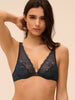 Poeme Full Cup Triangle Bra - Sapphire Blue