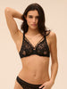 Precieuse Deep Plunge Underwire Bra - Black