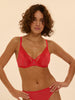 Radieuse Underwire Plunge Bra - Flamingo Red