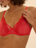 Radieuse Underwire Plunge Bra - Flamingo Red
