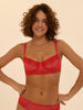 Radieuse Half Cup Bra - Flamingo Red