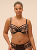 Romance Square Neck Full Cup Bra - Black Tattoo