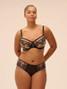 Romance Square Neck Full Cup Bra - Black Tattoo