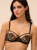 Romance Half Cup Bra - Black Tattoo