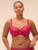 Romance Square Neck Full Cup Bra - Cranberry