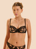 Saga Half Cup Bra - Black Tattoo
