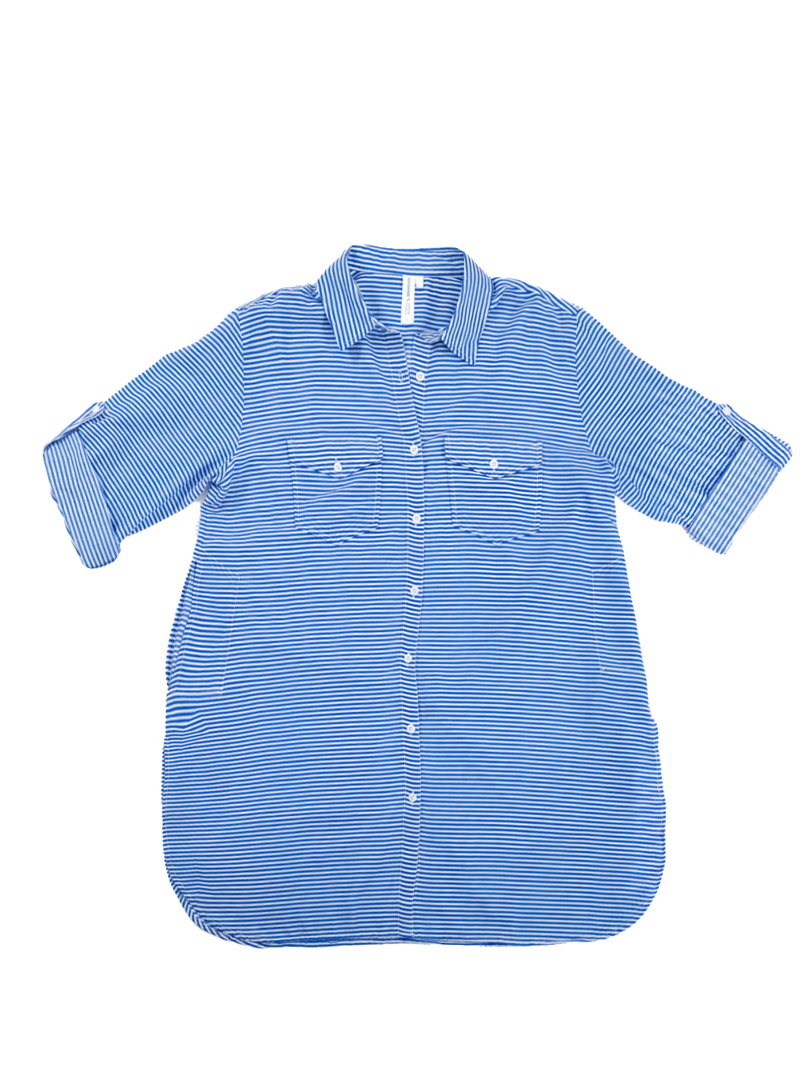 Sailor Stripe Cotton Voile Button Through Shirt - Royal Stripes
