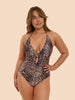 Wildora Double Ring One Piece Swimsuit - Animal Print