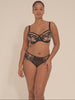 Romance Square Neck Full Cup Bra - Black Tattoo