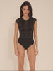 Desiree Short Sleeve Bodysuit - Black